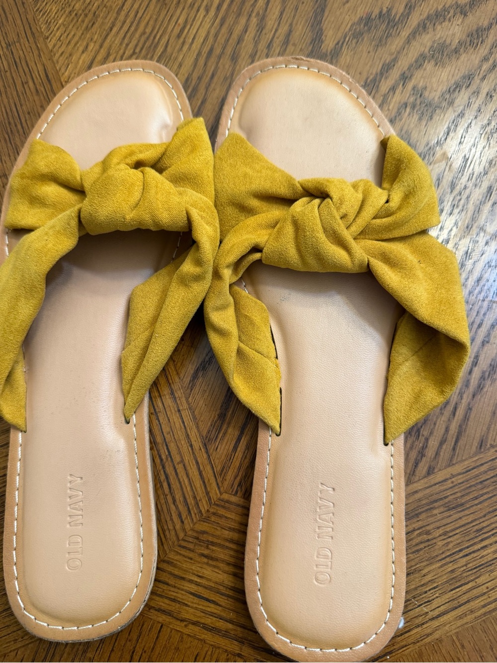 Old Navy Yellow Knot Slide Sandals